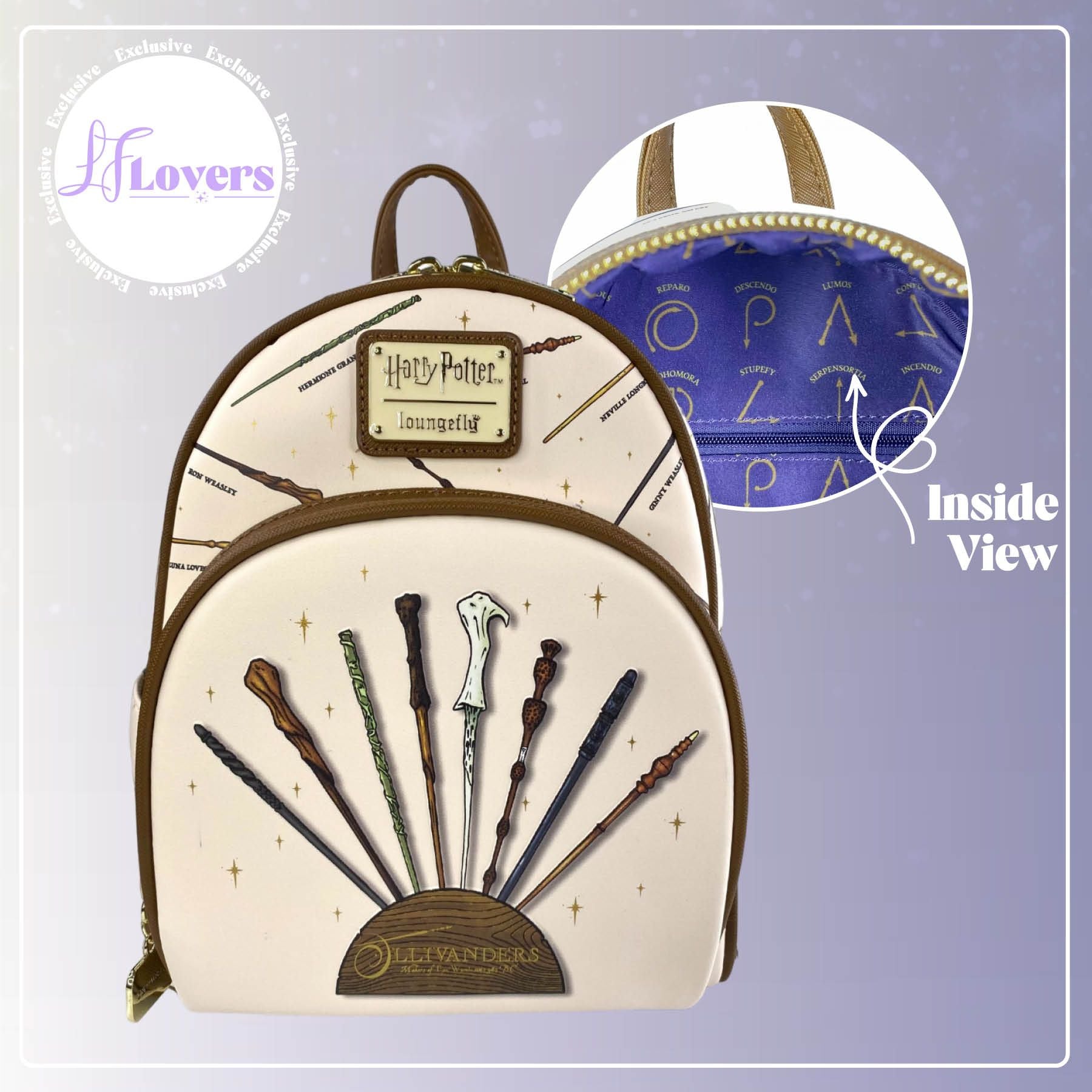 Loungefly Ollivander's Wands Mini Backpack Harry Potter AOP Bag