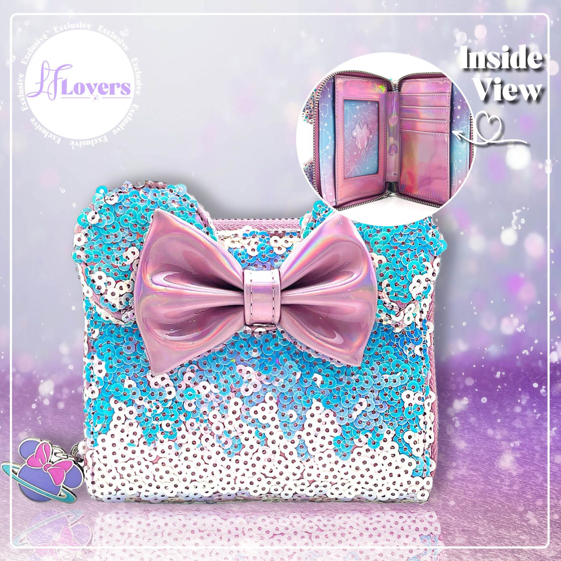 Black Sequin Minnie Mouse Wallet – a rainbow in your cloud