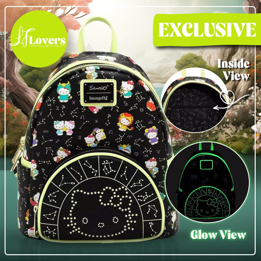 Loungefly Sanrio Hello Kitty Zodiac Sign Glow in the Dark Mini Backpack LF Lovers