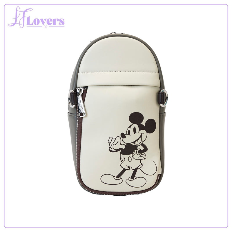 Load image into Gallery viewer, Loungefly Disney Mickey And Friends Faux Leather And Canvas Water Bottle Crossbody - PRE ORDER
