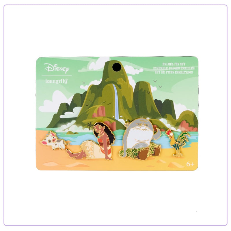 Load image into Gallery viewer, Loungefly Disney Moana Waves 4 Piece Pin Set
