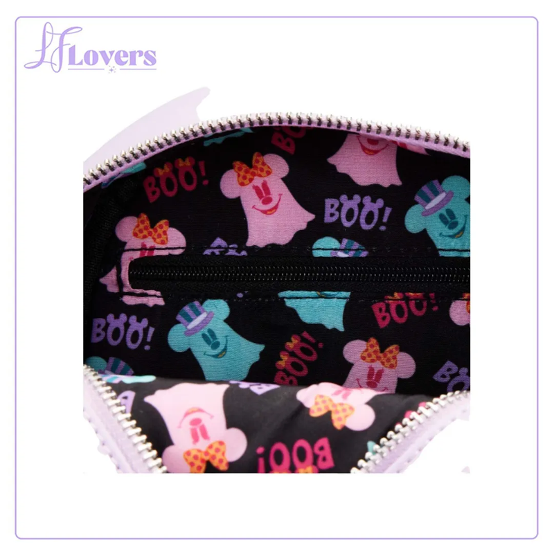 Load image into Gallery viewer, Loungefly Disney Pastel Ghost Minnie Glow in the Dark Double Sided Crossbody Bag - LF Lovers
