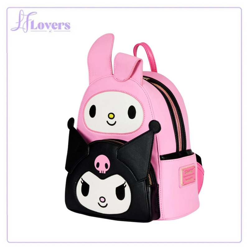 Load image into Gallery viewer, Loungefly Sanio My Melody and Kuromi Double Pocket Mini Backpack
