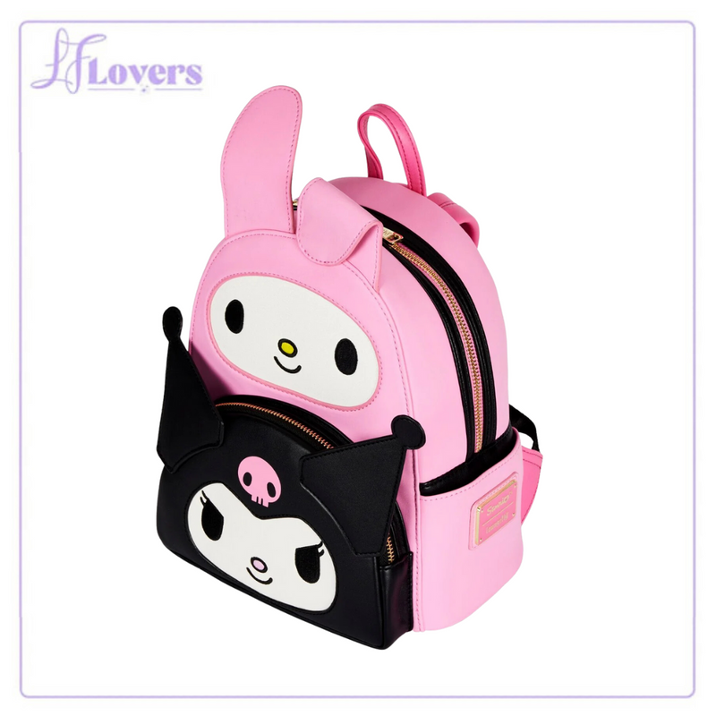 Load image into Gallery viewer, Loungefly Sanio My Melody and Kuromi Double Pocket Mini Backpack
