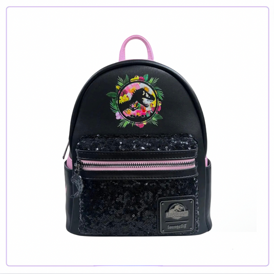 Loungefly Jurassic Park Sequin Pink Floral Mini Backpack LF Lovers