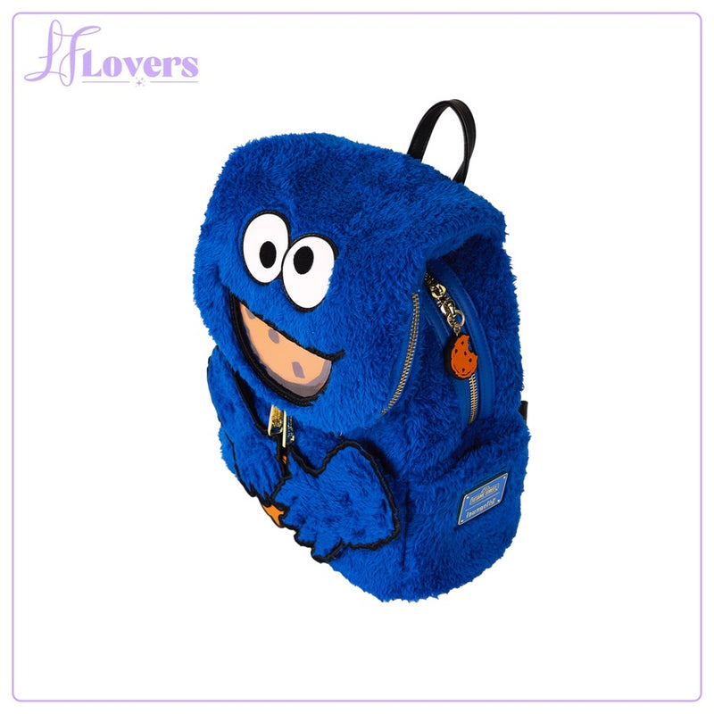 Load image into Gallery viewer, Loungefly Sesame Street Cookie Monster Plush Mini Backpack - PRE ORDER
