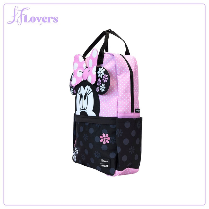 Load image into Gallery viewer, Loungefly Disney Minnie Floral Rock The Dots Full Size Nylon Backpack - PRE ORDER
