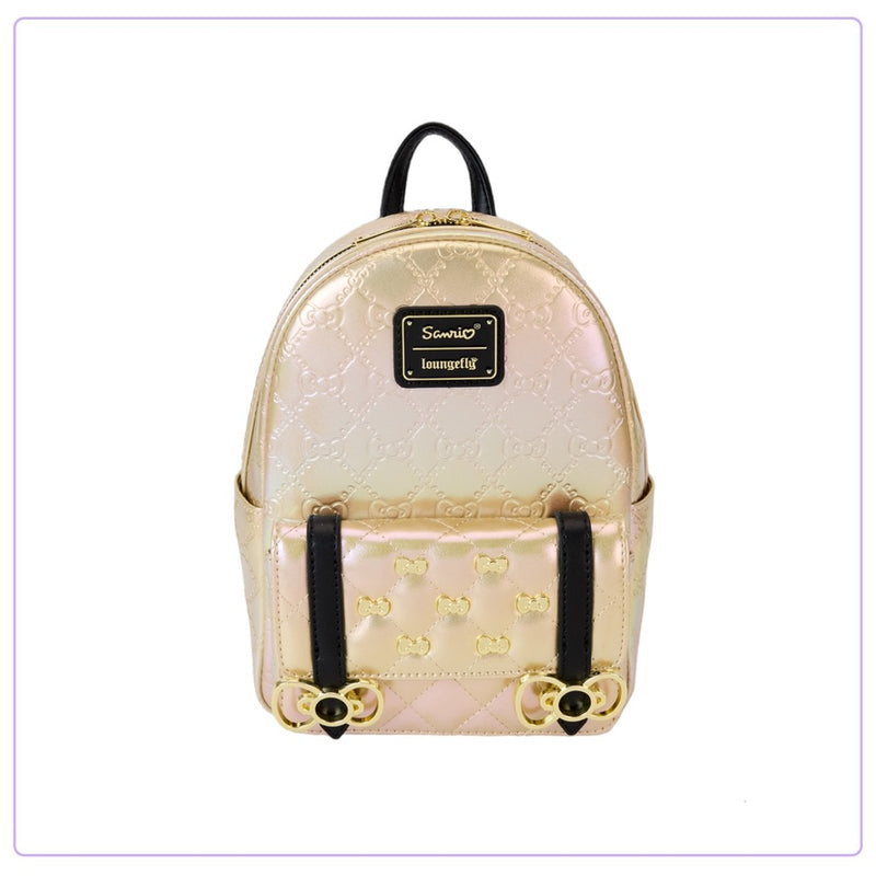 Load image into Gallery viewer, Loungefly Sanrio 50th Anniversary Metallic Gold Mini Backpack
