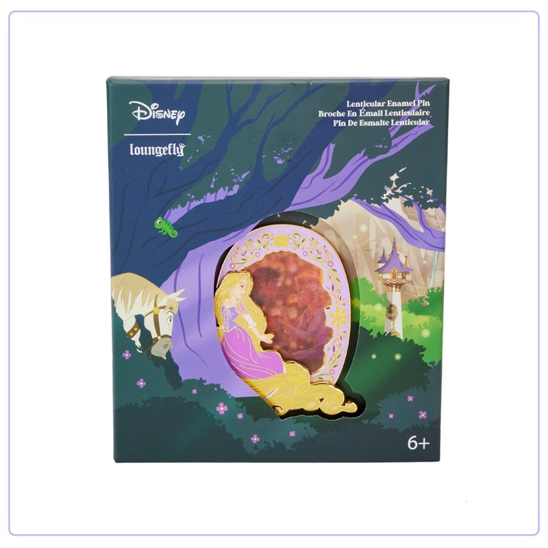 Load image into Gallery viewer, Loungefly Disney Princess Rapunzel Lenticular 3&quot; Collector Box Pin
