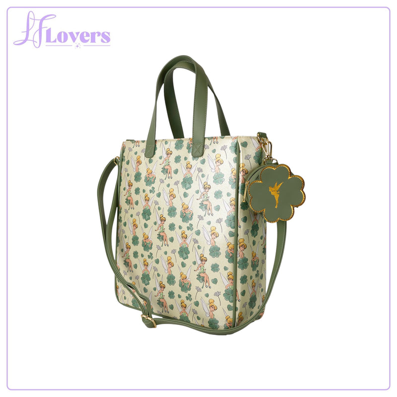 Load image into Gallery viewer, Loungefly Disney Tinker Bell 4-Leaf Clover Tote Bag With Coin Bag - PRE ORDER
