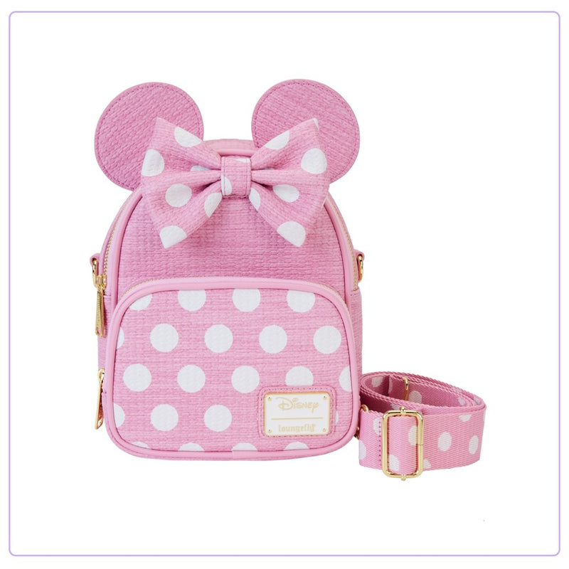 Load image into Gallery viewer, Loungefly Disney Minnie Straw Mini Convertible Bag
