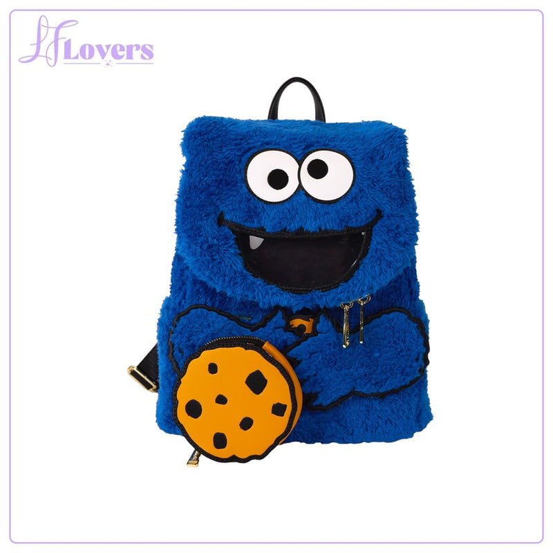 Load image into Gallery viewer, Loungefly Sesame Street Cookie Monster Plush Mini Backpack - PRE ORDER
