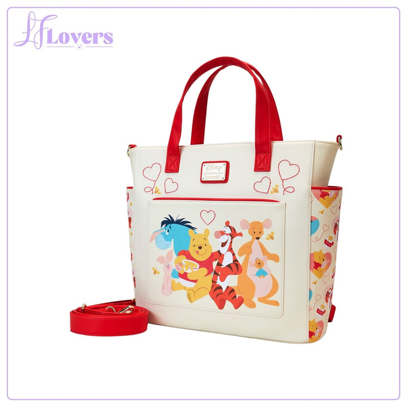 Load image into Gallery viewer, Loungefly Disney Winnie The Pooh Love Convertible Backpack And Tote Bag
