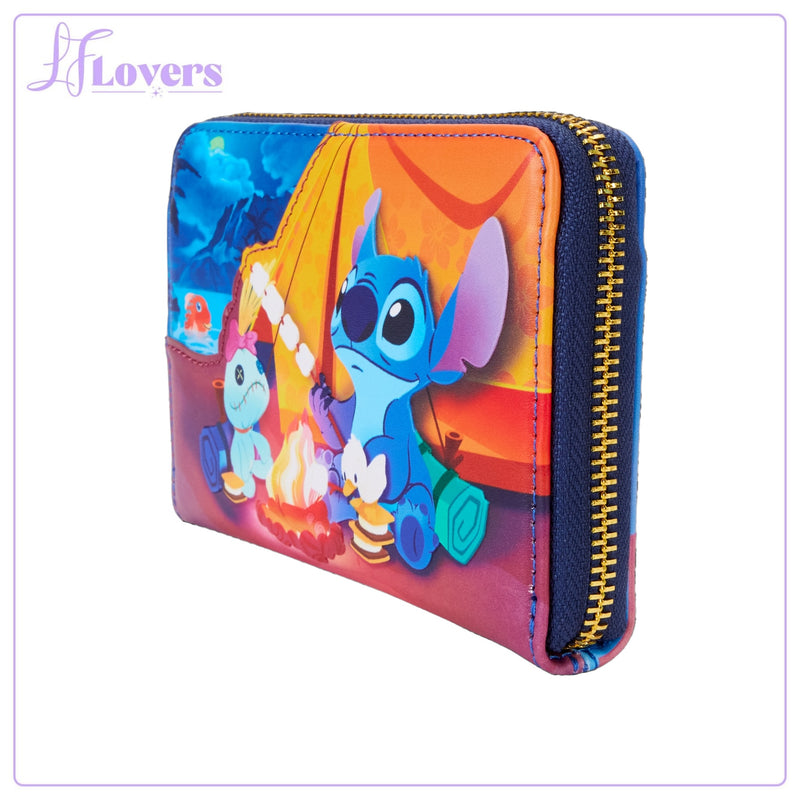 Load image into Gallery viewer, Loungefly Disney Stitch Camping Cuties Zip Around Wallet

