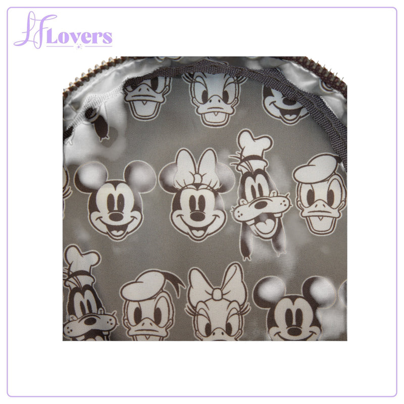 Load image into Gallery viewer, Loungefly Disney Mickey And Friends Faux Leather And Canvas Water Bottle Crossbody - PRE ORDER
