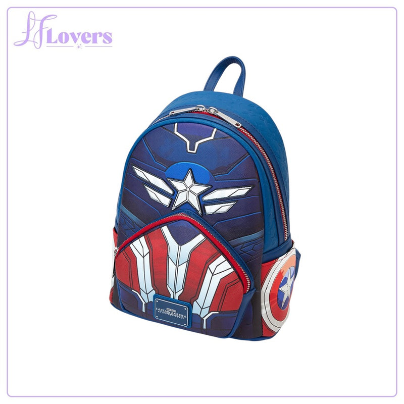 Load image into Gallery viewer, Loungefly Marvel Captain America Brave New World Cosplay Mini Backpack - PRE ORDER
