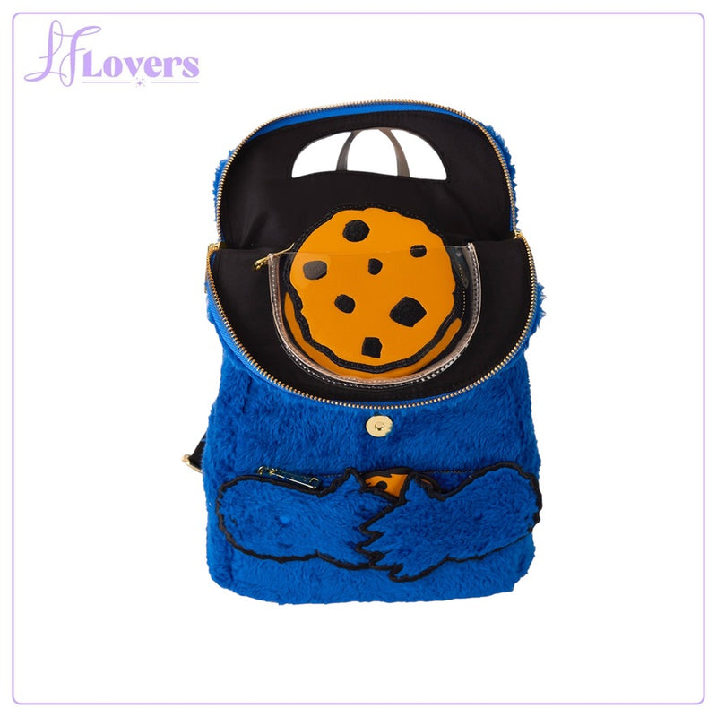 Load image into Gallery viewer, Loungefly Sesame Street Cookie Monster Plush Mini Backpack - PRE ORDER
