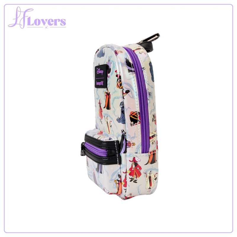 Load image into Gallery viewer, Loungefly Disney Villains Iridescent Mini Backpack Pencil Case
