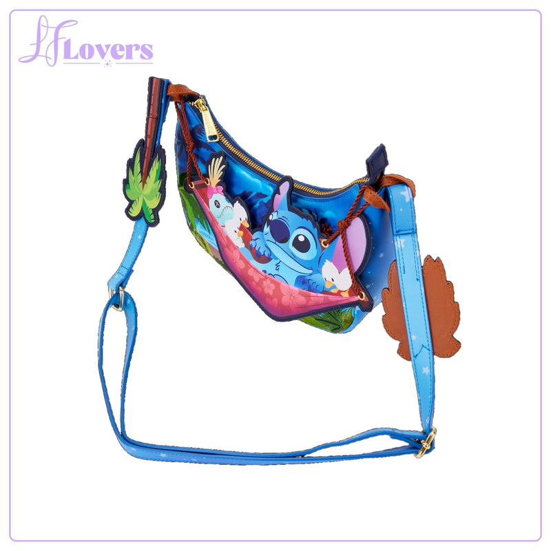 Load image into Gallery viewer, Loungefly Disney Stitch Camping Cuties Hammock Crossbody - PRE ORDER - LF Lovers
