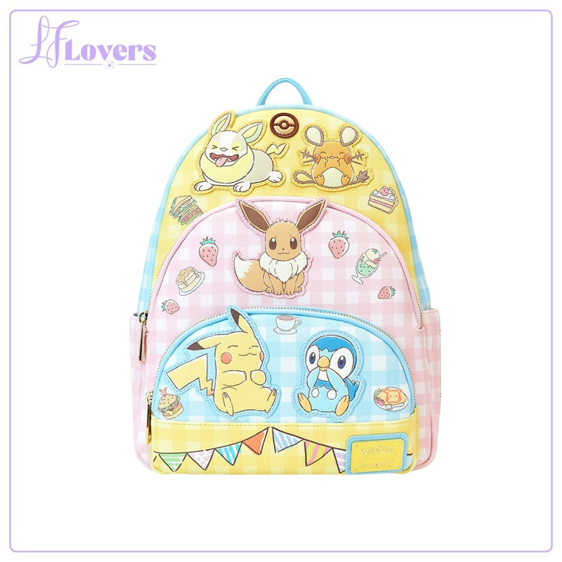 Load image into Gallery viewer, Loungefly Pokemon Cafe Triple Pocket Backpack - PRE ORDER
