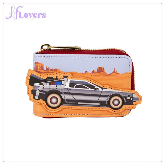 Loungefly Universal Back To The Future 40th Anniversary Delorean Accordion Wallet