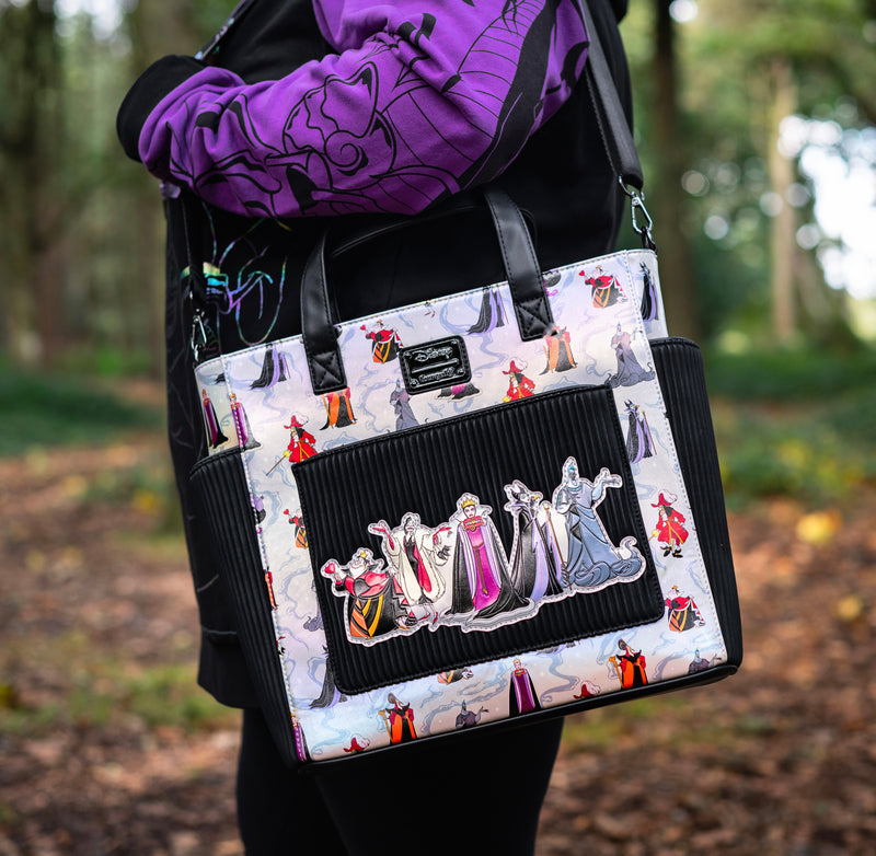 Load image into Gallery viewer, Loungefly Disney Villains Convertible Backpack &amp; Tote Bag
