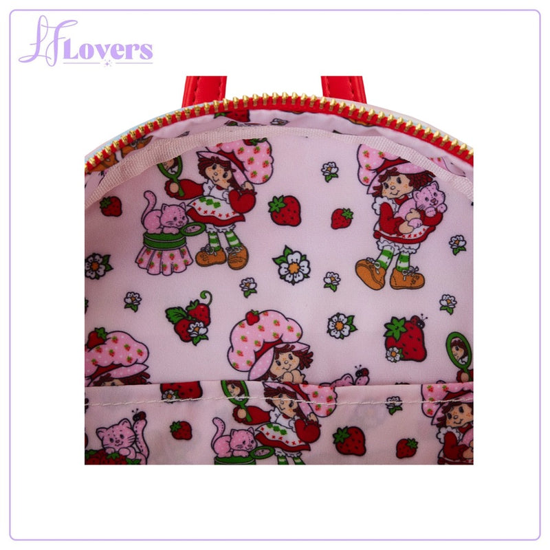 Load image into Gallery viewer, Loungefly Strawberry Shortcake Denim Pocket Mini Backpack - PRE ORDER - LF Lovers
