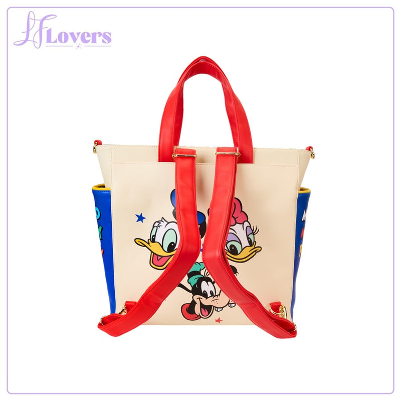 Load image into Gallery viewer, Loungefly Disney Mickey And Friends Convertible Backpack And Tote Bag
