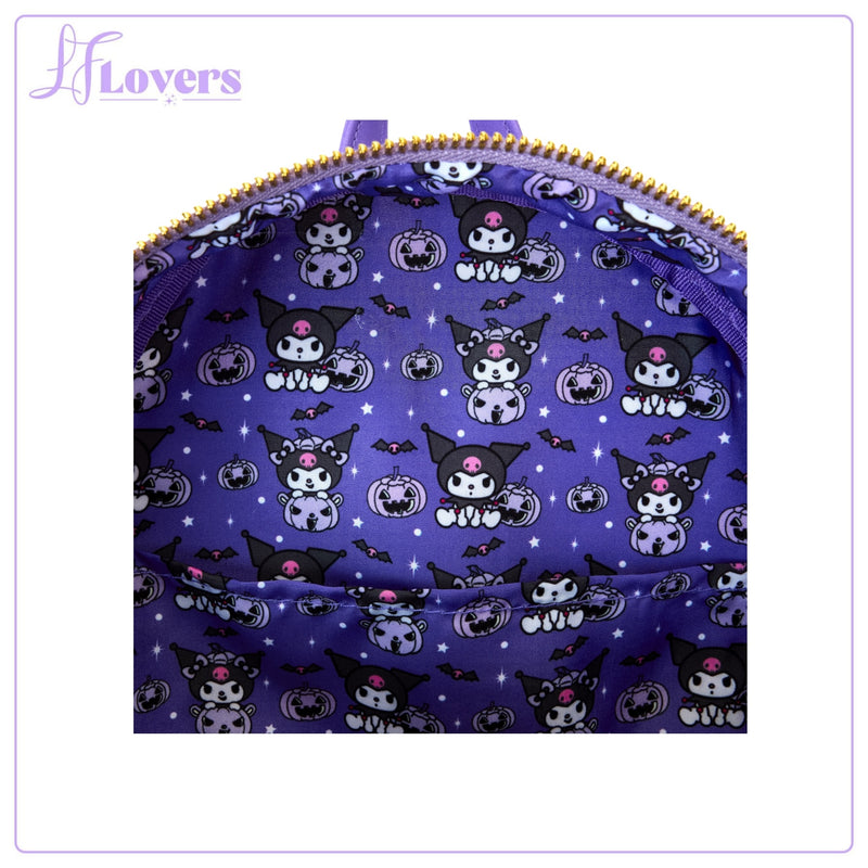 Load image into Gallery viewer, Loungefly Sanrio Kuromi Pumpkin Mini Backpack
