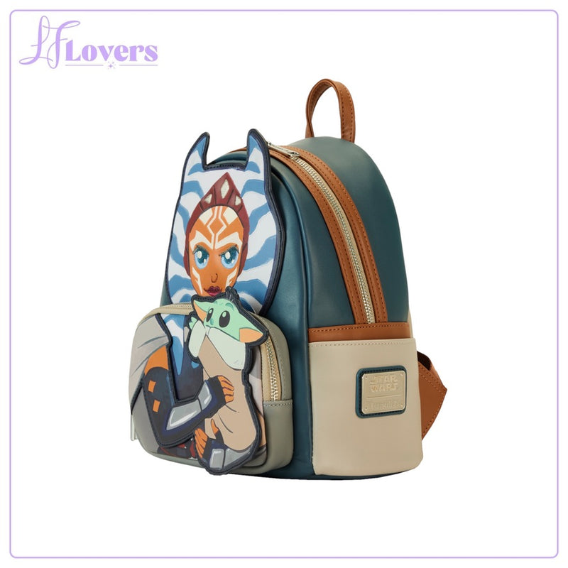 Load image into Gallery viewer, Loungefly Mandalorian Ahsoka Holding Grogu Mini Backpack - PRE ORDER - LF Lovers
