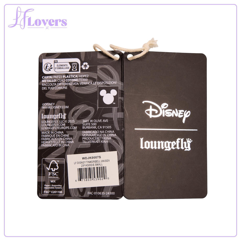 Load image into Gallery viewer, Loungefly Disney Tinker Bell Unisex Zip Hoodie
