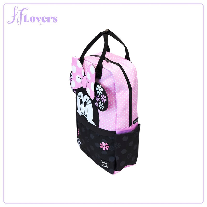 Load image into Gallery viewer, Loungefly Disney Minnie Floral Rock The Dots Full Size Nylon Backpack - PRE ORDER
