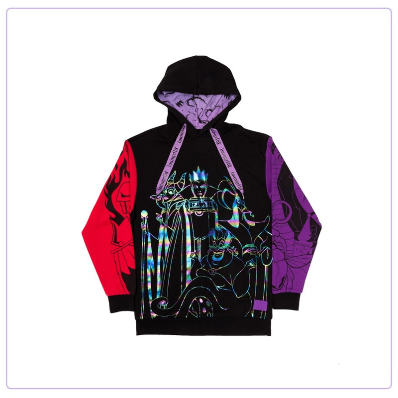 Load image into Gallery viewer, Loungefly Disney Villains Colour Block Hooded Sweatshirt
