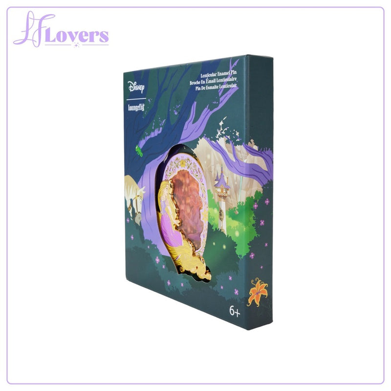 Load image into Gallery viewer, Loungefly Disney Princess Rapunzel Lenticular 3&quot; Collector Box Pin
