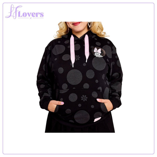 Loungefly Disney Minnie Rocks The Dots Floral Unisex Hoodie - PRE ORDER