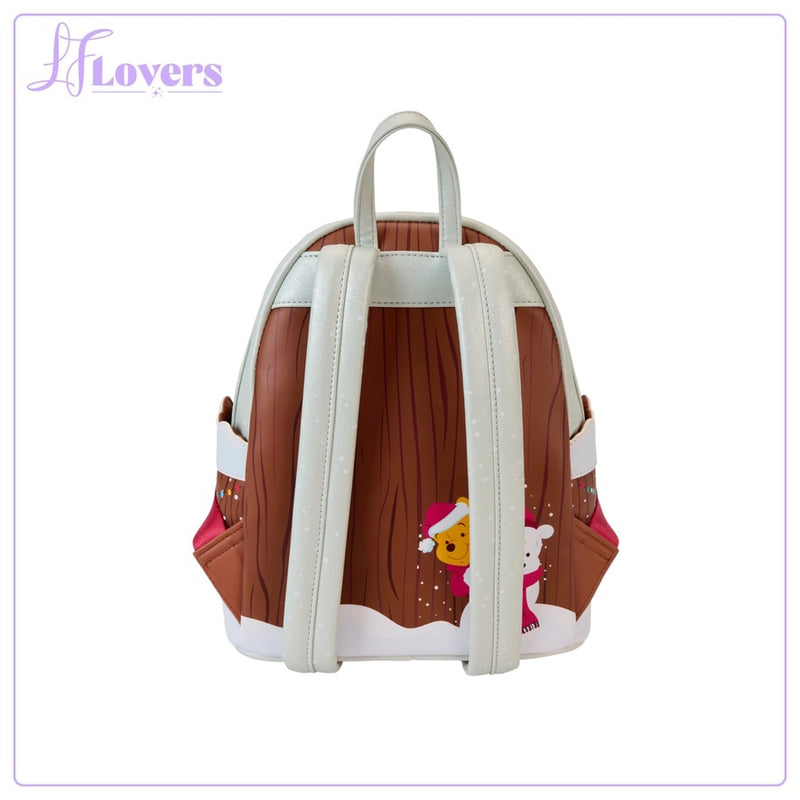 Load image into Gallery viewer, Loungefly Disney Winnie The Pooh Holiday Scene Pooh And Friends Mini Backpack - PRE ORDER
