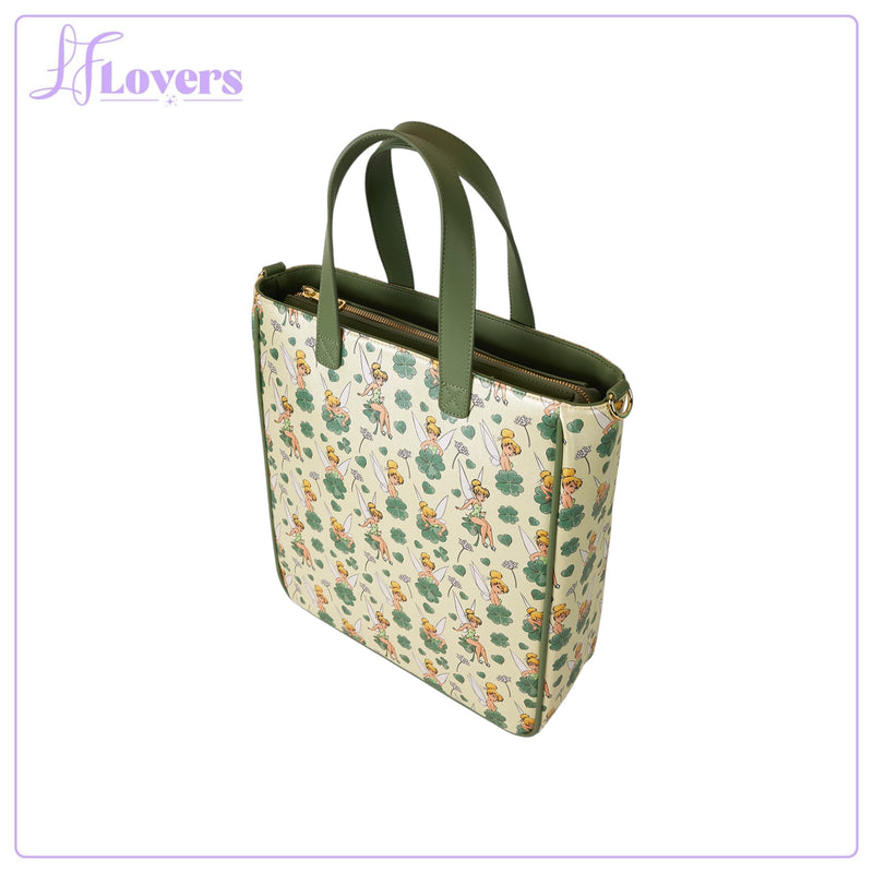 Load image into Gallery viewer, Loungefly Disney Tinker Bell 4-Leaf Clover Tote Bag With Coin Bag - PRE ORDER
