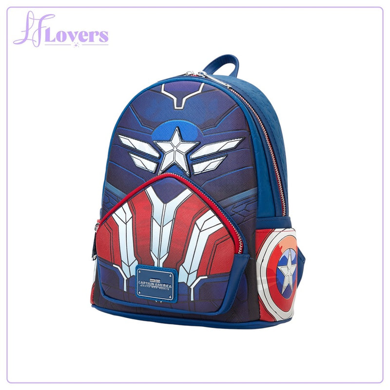 Load image into Gallery viewer, Loungefly Marvel Captain America Brave New World Cosplay Mini Backpack - PRE ORDER
