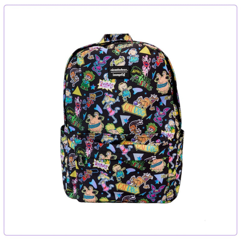 Load image into Gallery viewer, Loungefly Nickelodeon Retro AOP Full Size Nylon Backpack
