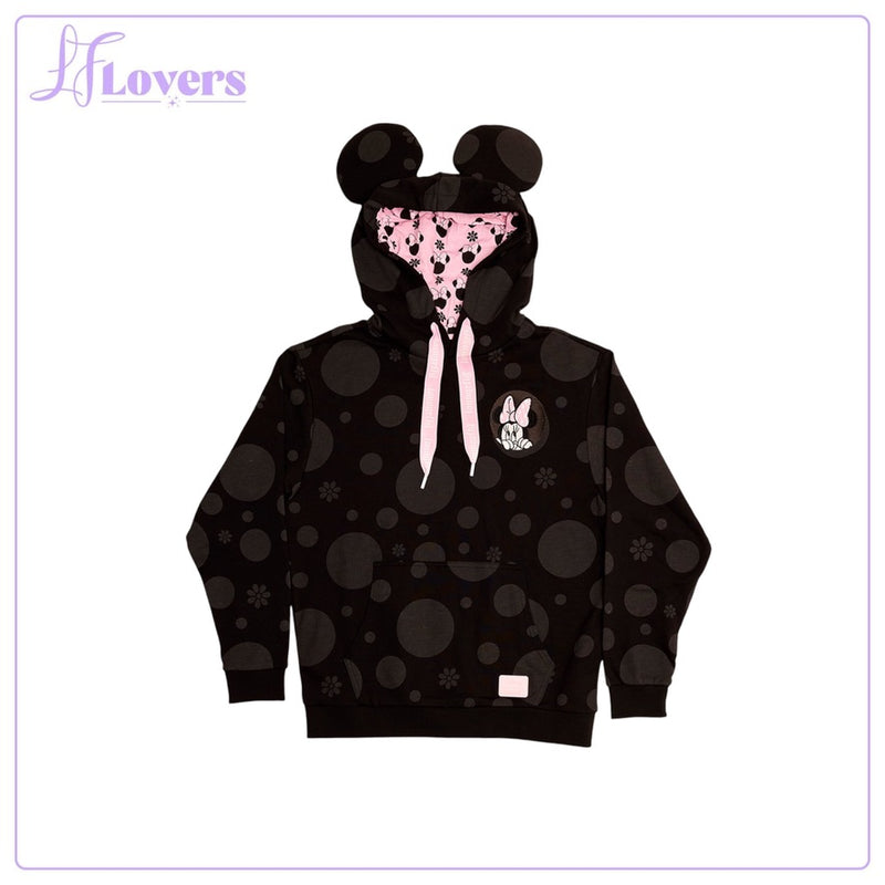 Load image into Gallery viewer, Loungefly Disney Minnie Rocks The Dots Floral Unisex Hoodie - PRE ORDER
