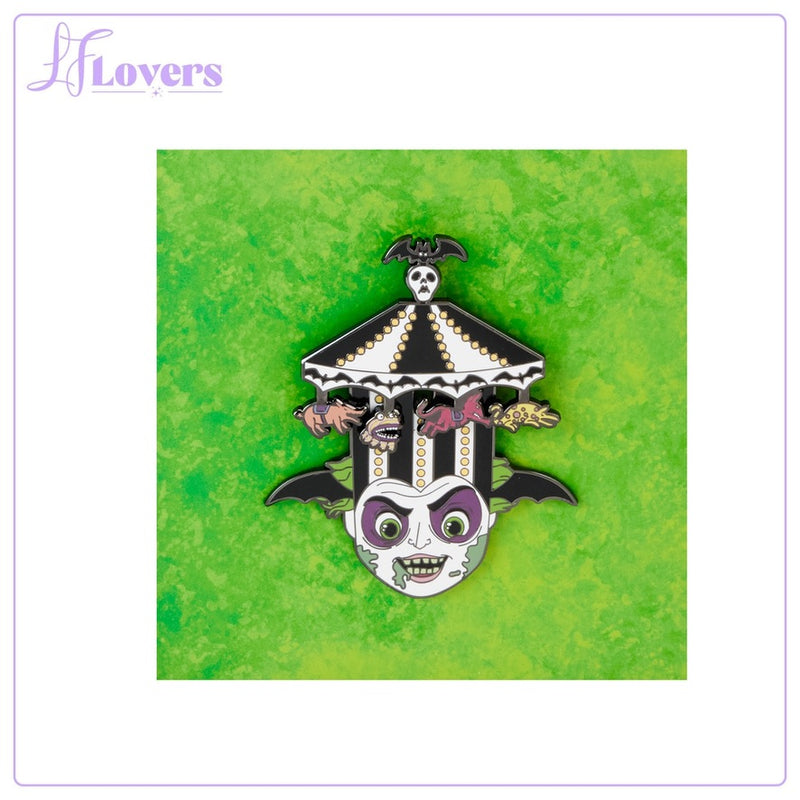 Load image into Gallery viewer, Loungefly Beetlejuice Carousel Hat Sliding 3&quot; Collector Box Pin
