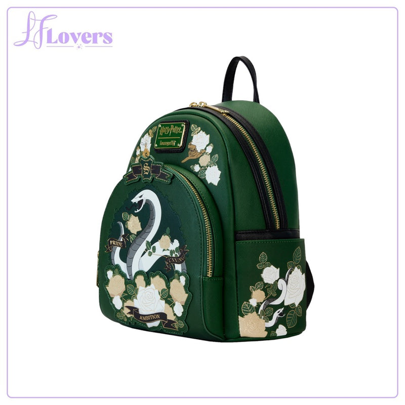 Load image into Gallery viewer, Loungefly Warner Brothers Harry Potter Slytherin House Tattoo Mini Backpack - PRE ORDER - LF Lovers
