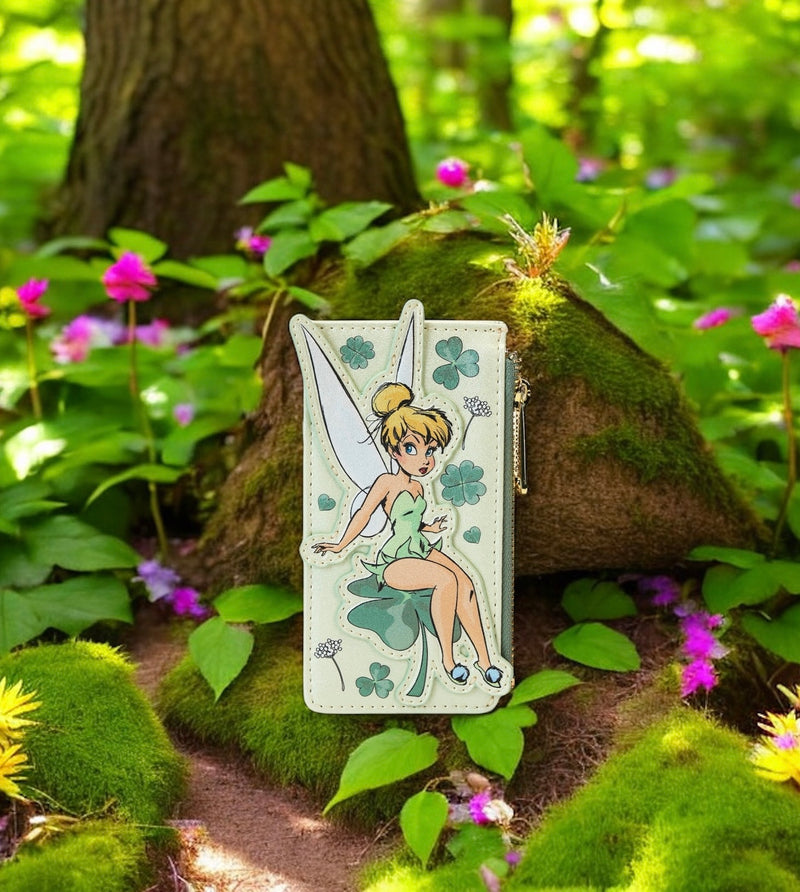 Load image into Gallery viewer, Loungefly Disney Tinker Bell 4-leaf Clover Large Card Holder - PRE ORDER
