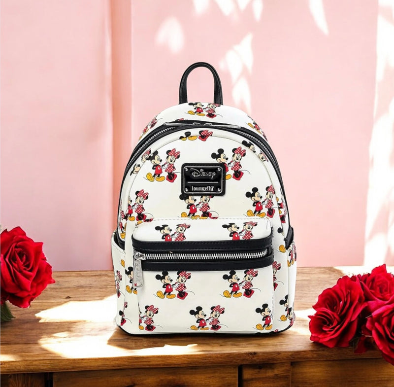 Load image into Gallery viewer, Loungefly Disney Mickey and Minnie All Over Print Mini Backpack
