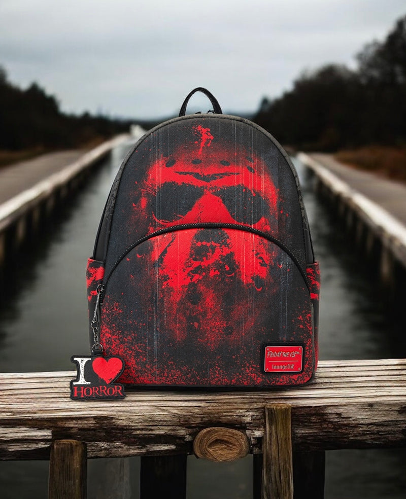 Load image into Gallery viewer, Loungefly Warner Brothers Friday The 13th I Heart Horror Mini Backpack - PRE ORDER
