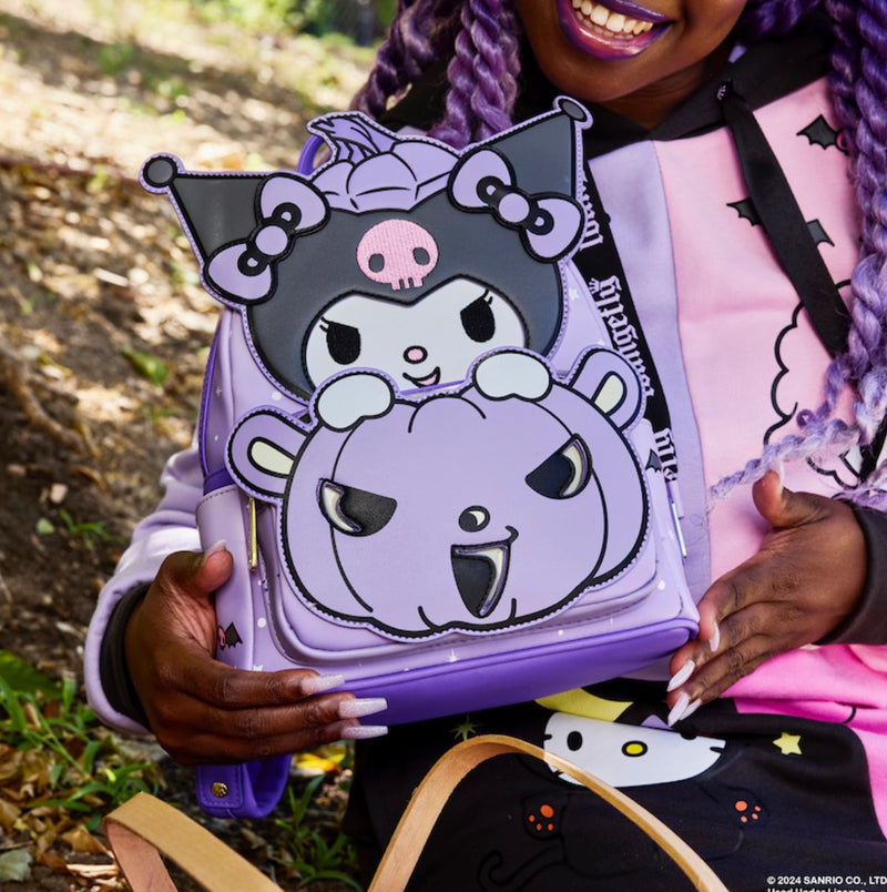 Load image into Gallery viewer, Loungefly Sanrio Kuromi Pumpkin Mini Backpack
