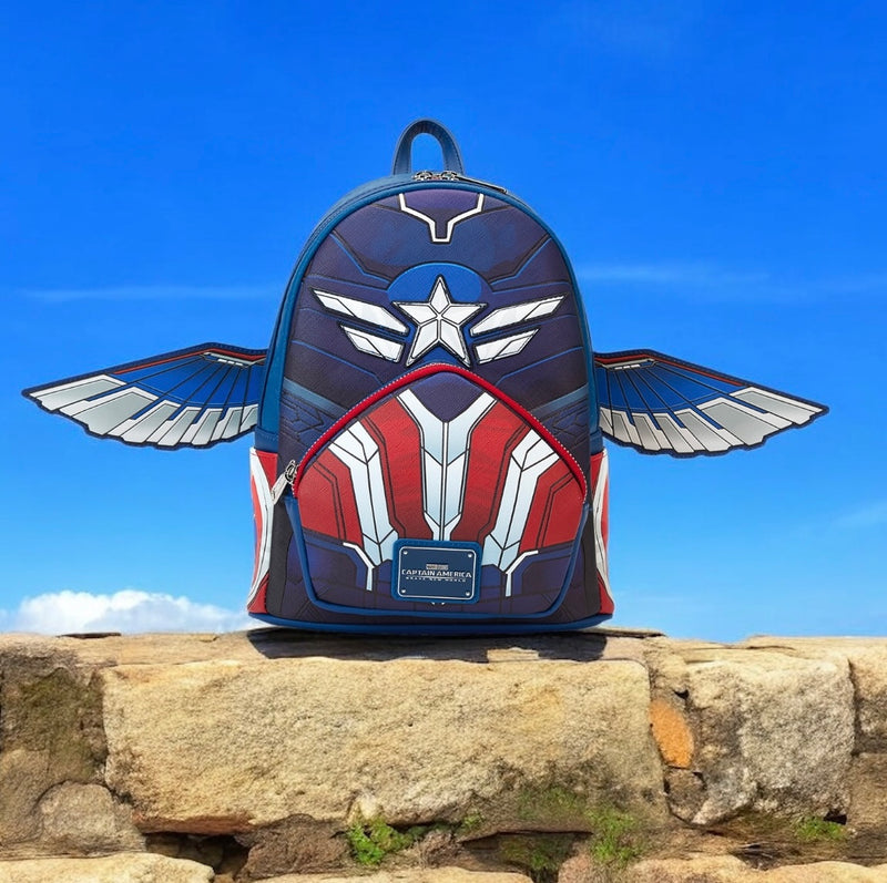 Load image into Gallery viewer, Loungefly Marvel Captain America Brave New World Cosplay Mini Backpack - PRE ORDER
