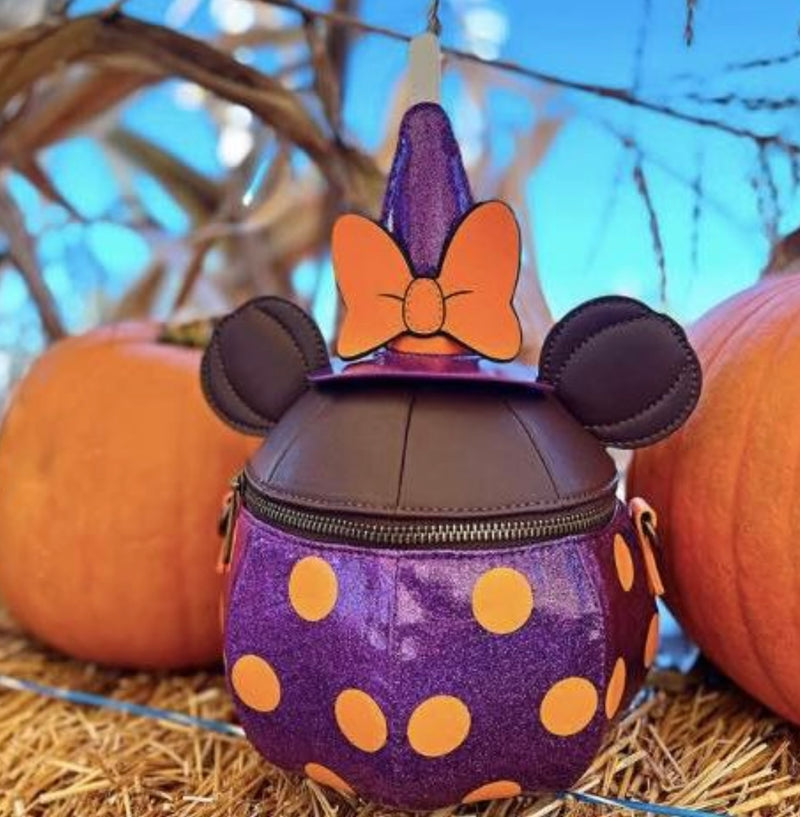 Load image into Gallery viewer, Loungefly Halloween Witch Minnie Apple Crossbody Bag
