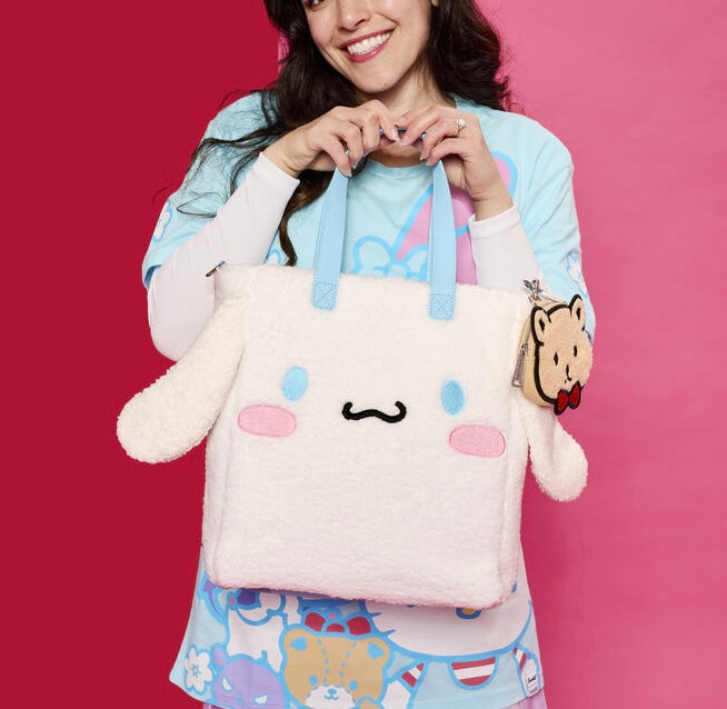 Load image into Gallery viewer, Loungefly Sanrio Cinnamoroll Sherpa Tote Bag With Coin Bag - PRE ORDER
