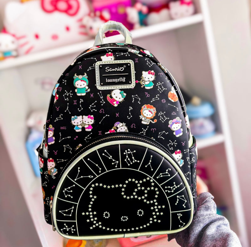 Load image into Gallery viewer, Loungefly Sanrio Hello Kitty Zodiac Sign Glow-in-the-Dark Mini Backpack
